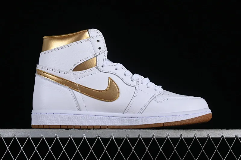 All categories Air Jordan Jordan series basketball shoes Air Jordan 1 High Air Jordan 1 High OG "Metallic Gold" AJ1 Joe 1 luxury platinum high-top basketball shoes FD2596-107